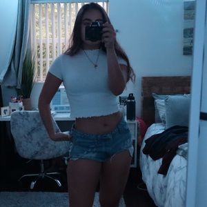 Forever 21 Mock Neck White Crop top